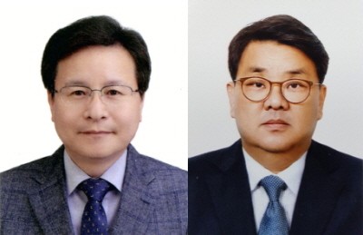 왼쪽부터 한국팜비오 조용백 연구소장, 최기환 전무.