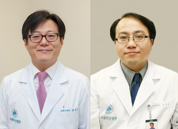 (왼쪽부터)서울아산병원 소화기내과 변정식 교수, 융합의학과 김남국 교수