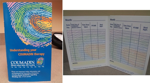 Understanding your Coumadin therapy(왼쪽), Coumadin Diary(오른쪽)