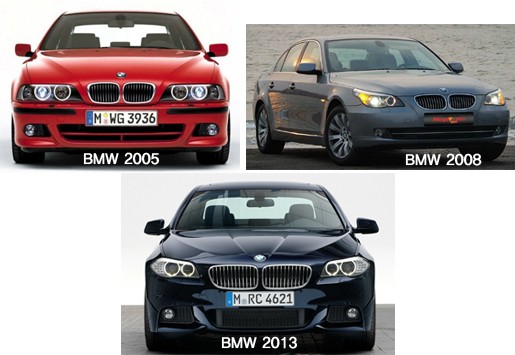 BMW 2005, 2008, 2013년 모델의 변화