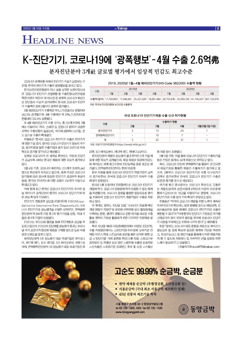 약업신문 5699호 2020년 5월 20일(수)