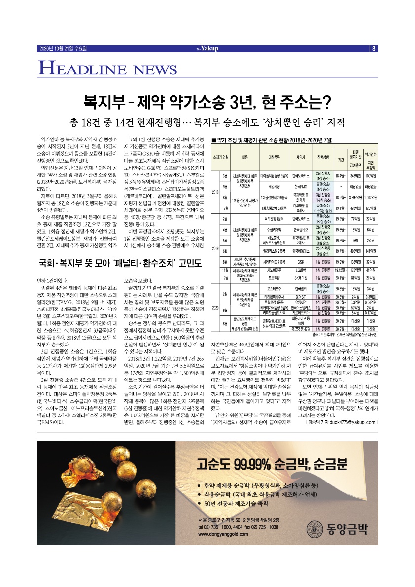 약업신문 5719호 2020년 10월 21일(수)