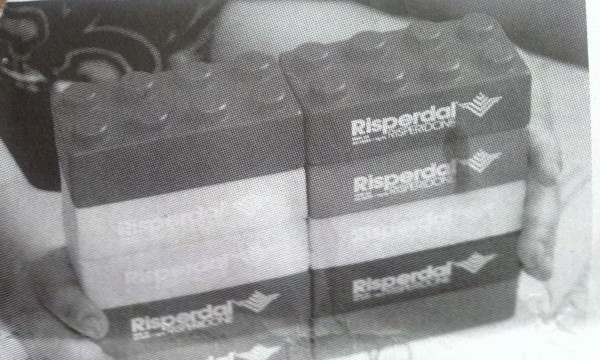 Toys bearing the name of an antipsychotic drug at the office of Kyle Warren's psychiatrist.