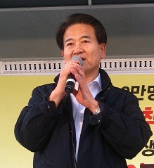 화학노련 궐기대회에 참석한 정동영 의원