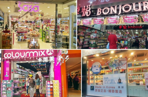 홍콩 화장품시장에서는 샤샤, 매닝스, 컬러믹스, 봉주르 등의 편집숍이 매스 마켓 유통을 주도하고 있다.