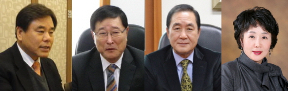 왼쪽부터 남상규 남신팜 회장, 이한우 원일약품 회장, 임맹호 서울시의약품유통협회장, 조선혜 지오영 회장(가나다순).