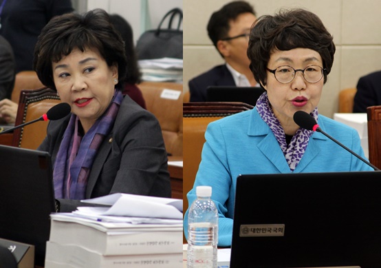 김순례 의원(왼쪽)과 권미혁 의원