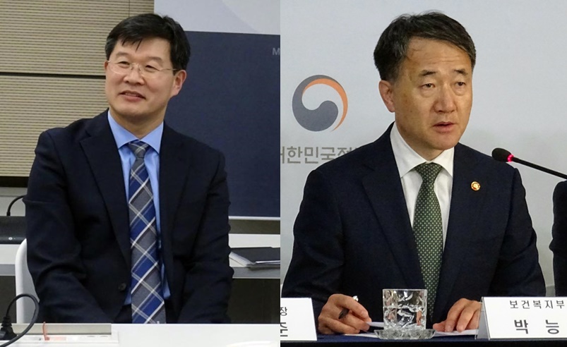복지부 이기일 보건의료정책관(왼쪽)과 박능후 장관