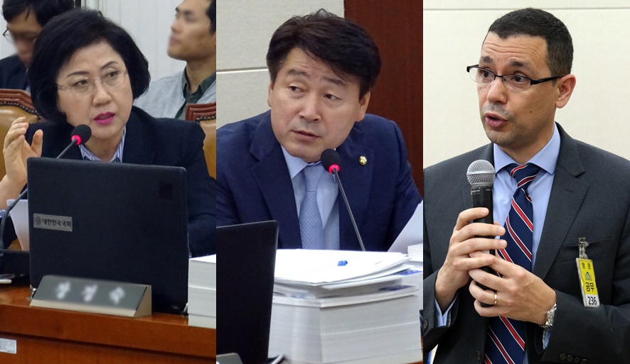 (왼쪽부터)최도자 의원, 기동민 의원, 아비 벤쇼산 KRPIA 회장