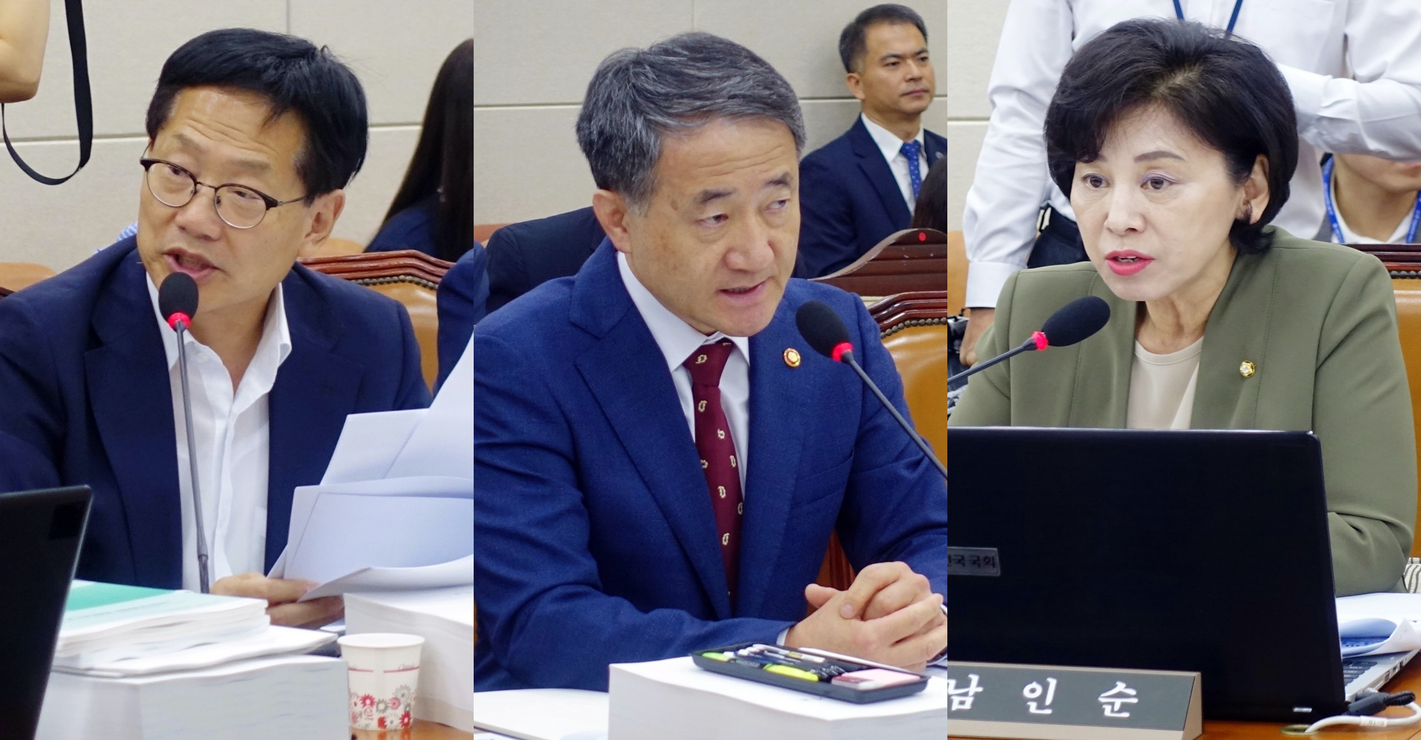 (왼쪽부터)오제세 의원, 박능후 복지부 장관, 남인순 의원