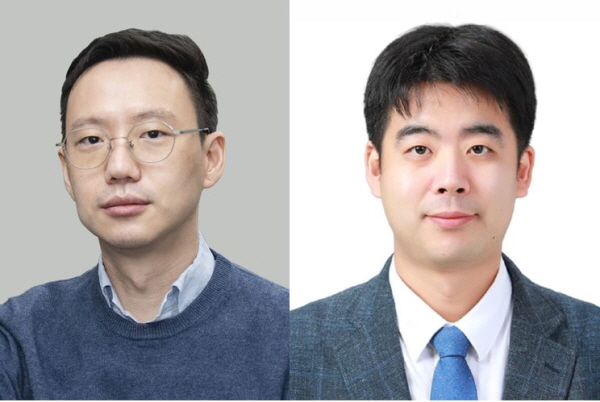 왼쪽부터 이화약대 이혁진 교수, KAIST 주영석 교수.