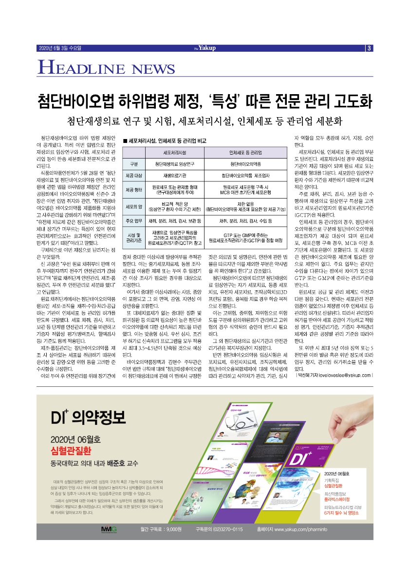 약업신문 5701호 2020년 6월 3일(수)