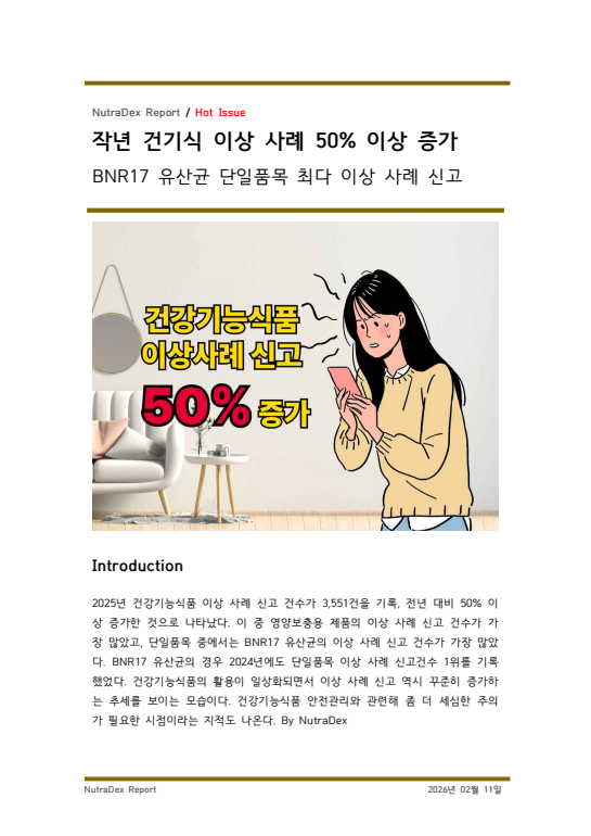 작년 건기식 이상 사례 50% 이상 증가
