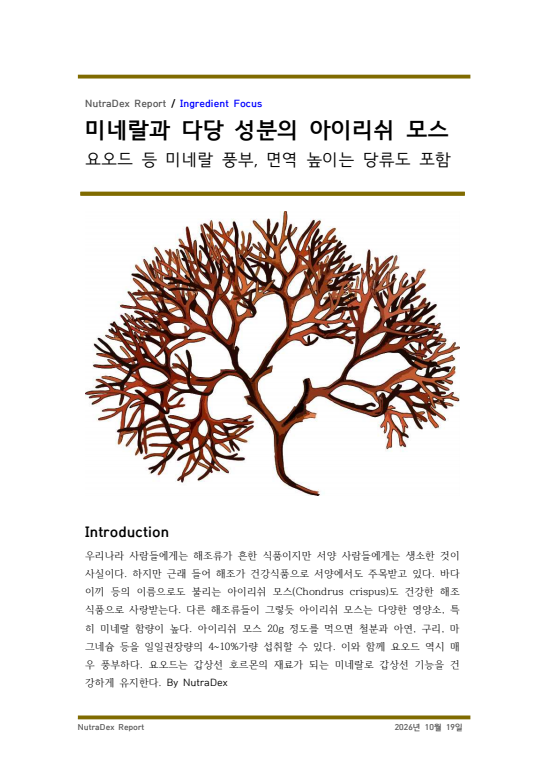 기능성 허브 탐구_미네랄과 다당 성분의 아이리쉬 모스